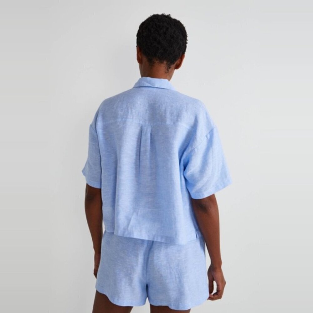 MONOPRIX PREMIUM CELESTE LINEN SHORT SIZE S - Picture 2 of 9